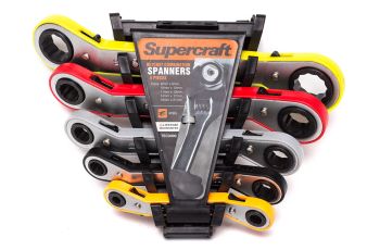Supercraft Spanner Set Combination Ratchet 5 Piece Steel TEC9000