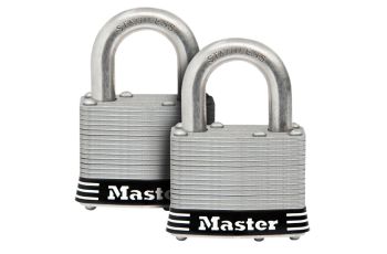 Master Lock Padlock 2 Pc 51mm Laminated Weather Resistant Stainless Steel 5SST