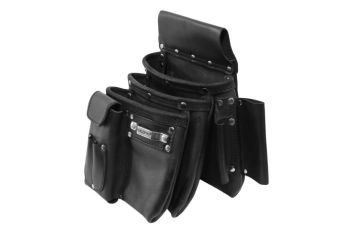 BuildPro Nail Bag 3 Large Pocket Leather Heavy Duty XL SERIES Pouch LBNBS3B-XL