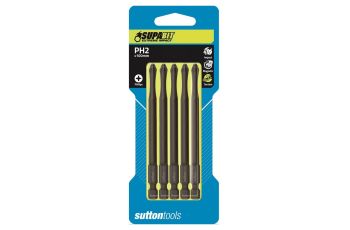 Sutton Tools Impact Driver Bits 100mm PH2 Phillips Magnetic SupaBit S15102100