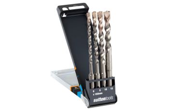 Sutton Tools Drill Bit Set 4 Piece 160mm Masonry Brick Concrete 2 Cut D6130004