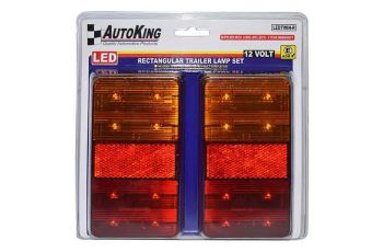 AutoKing LED Trailer Lamp Set 12v Rectangular Tail Lights LEDTWIN-R