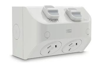 HPM RWL777MG Powerpoint Aqua Life 10Amp Double Surface Mount Waterproof RWL777MG