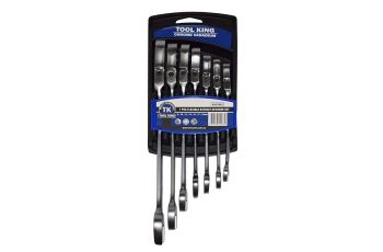 Tool King RSF7MET Spanner Set 7 Piece Flexible Combination Ratchet METRIC RSF7MET