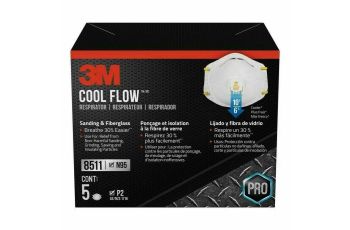 3M 8511 Dust Mask P2 Cool Flow Disposable Valved Respirator 5 Pack 8511