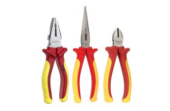Stanley 84-011 Pliers Set 3 Piece Long Nose Cutter Combination With Plastic Case 84-011