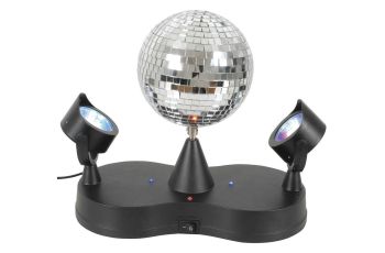 Rotating Disco Mirror Ball with LED Spotlights Effects Lighting SL2916