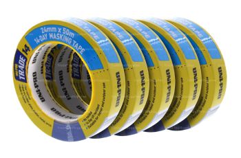 Uni-Pro Masking Tape 5 Piece Blue 24mm x 50m 14 Day UV Resistant 70824