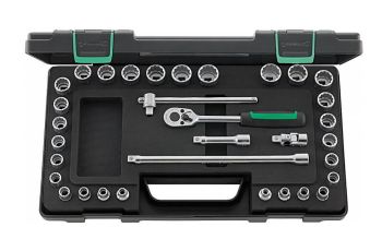 Stahlwille Socket and Accessory Set 33 Piece 3/8"Dr 7-22mm & 1/4" 96021122