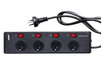 Hills Powerboard Surge Protector 4Way Switched Outlet PB-4-IS/BL