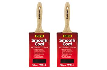 Uni-Pro 70088 Wall Paint Brush x2 Smooth Coat 88mm Synthetic 70088