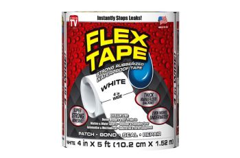 FLEX TAPE TFSWHTR0405 Strong Rubberised Waterproof 10.2cmx1.52m WHITE Patch Bond Seal TFSWHTR0405
