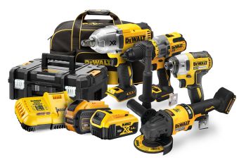 DeWALT 18V/54V XR Li-Ion BRUSHLESS 4pc Combination Kit - 5.0Ah/9.0Ah XR (Includes 54V XR FLEXVOLTâ„¢) DCZ441P1X1T-XE