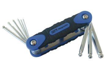 SP Tools Hex Allen Key Set 9 Piece Metric Ball Point Magnetic Folding SP34561