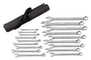 GearWrench 81920 Wrench Set Combination 18 Piece 12Pt Metric Long Pattern Roll 81920