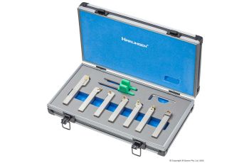 Harlingen Indexable 7 Piece Nickel Plated Carbide Lathe Tool Set - 12 x 80 mm H-11-126-T20