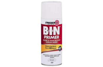 Zinsser B-I-N Primer Aerosol 369g Satin White | Fast-Drying Shellac Primer Spray