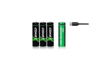 Coast Zithion-X AA Rechargeable USB-C Batteries 4 Pack COAZXAA