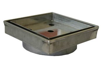 DTA Floor Drain 110mm Square 76mm Outlet S/Steel Tile-In Cover FLDR110TI/304