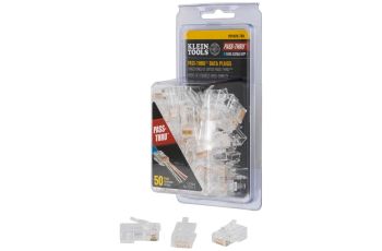 Klein Rj45 Pass-Thru Plug Cat6A 50 Pack A-VDV826-704