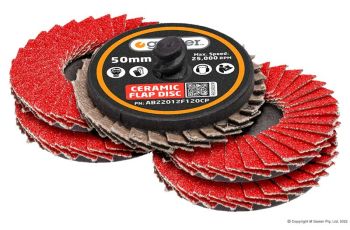 Geiger 2" Quick-Lock Ceramic Flap Disc Pack - 120 Grit AB22012F120CP