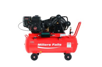 Millers Falls Belt Drive Air Compressor 7.5HP 3 Cylinder Petrol 100L ACB75100P