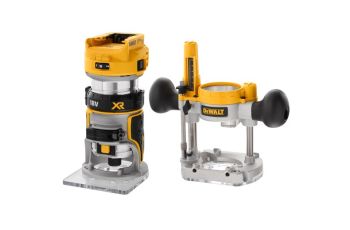 DeWALT 18V XR Li-Ion BRUSHLESS 8mm Router with Plunge Base - Bare Unit DCW604N-XJ