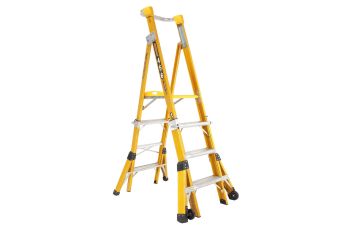 Gorilla 1.2-1.8M 150KG Fibreglass Industrial Adjustable Platform Ladder FPL0406-I