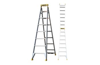 Bailey Pro Aluminium Dual Purpose Ladder DP8 150kg Ind Punchlock - 2.4m/4.4m FS13990