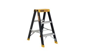 Gorilla Double sided A-frame ladder 3 Step (0.85m) Pro-Lite Fibreglass 150kg Industrial FSM003-PRO