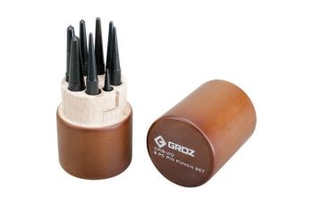 Groz Centre Punch Set Wooden Case 8 Pce GZ-25120