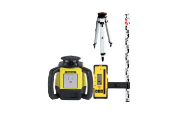 Leica Rugby 610 Laser Level Combo Kit with Rod-Eye 120 Receiver Alkaline Aluminium Tripod and Staff LG6011150KIT
