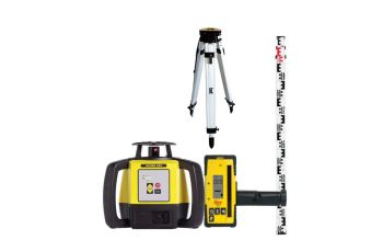 Leica Rugby 620 Laser Level Combo Kit with Rod-Eye 120 Receiver Alkaline Aluminium Tripod and Staff LG6011152KIT