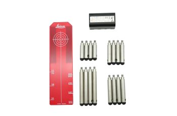 Leica Piper Accessory Combo Kit Red with GEB221 Battery 4 Set Legs and Long Target Insert LG748900