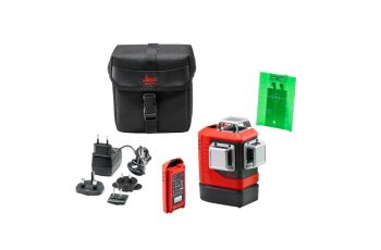Leica Lino L6GS-1 3x360 Green Beam Laser Level Starter Combo Kit with Li-Ion Battery and Soft Case LG918977