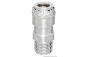 Nitto Kohki 1/2" Male Thread to One Touch Coupling Socket NC20040SM