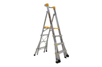 Gorilla 1.2-1.8M 180KG Aluminium Heavy Duty Adjustable Platform Ladder PL0406-HD