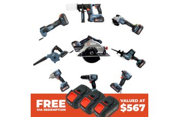 Senix X2 18V 9 Piece Combo Kit Cordless Tools S2K9B2-01