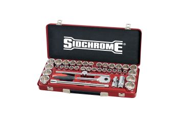 Sidchrome Set Socket 1/2 Dr AF/Met 40Pcs SCMT14105