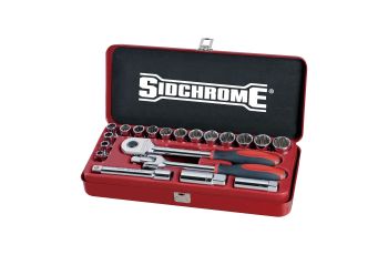 Sidchrome 20PC 1/2" DR Socket Set Metric SCMT14208