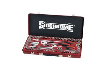 Sidchrome 64Pc 1/4, 3/8 & 1/2" Drive Socket Set Metric/AF SCMT19120