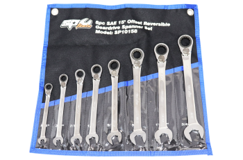 SP Tools Geardrive Ratcheting Spanner Set 8 Piece Sae Reversible SP10158