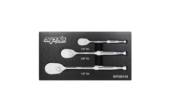 SP Tools 3PC 1/4", 3/8" & 1/2"Dr Sealed Head Multi-Drive Ratchet Set SP29319