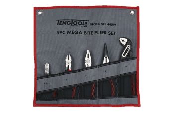 Teng 5PC Mega Bite Plier Set W/Wallet TE-445W