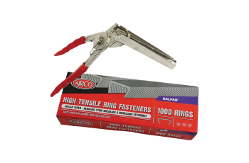 Airco 19mm High Tensile Ring Plier & Galvanised Ring Fasteners 1000 Pack TRF0201+RF00202