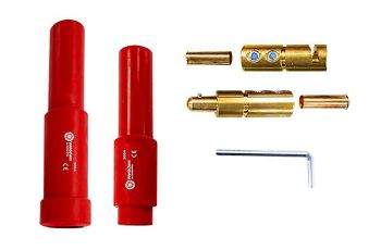 Weldclass WC-01867 Cable Joiner 500 Amp 95mm Male/Female Set (Red) WC-01867