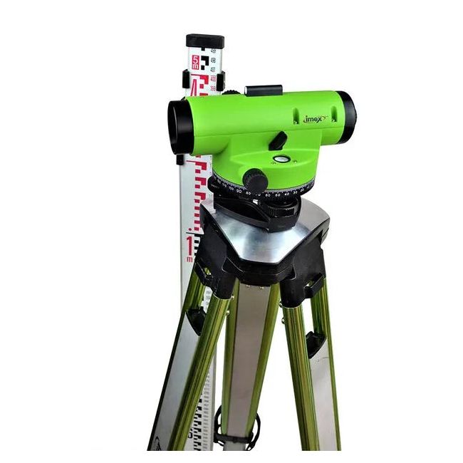 Imex Lar 32X Magnification Auto Level With Flat Top Tripod & 5M Staff 012-ILAR32S