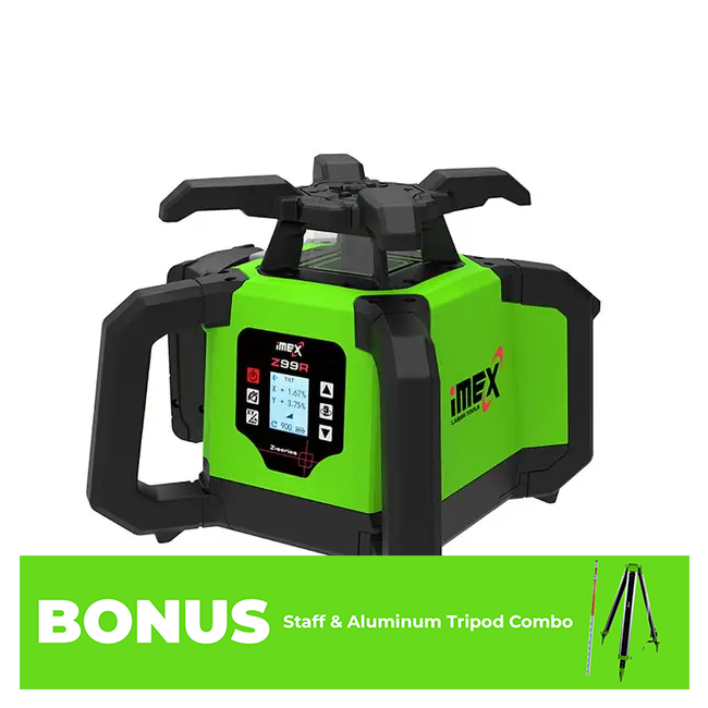 IMEX 18V 4.0Ah Red Beam Dual Grade Rotary Laser Level Kit 012-Z99R