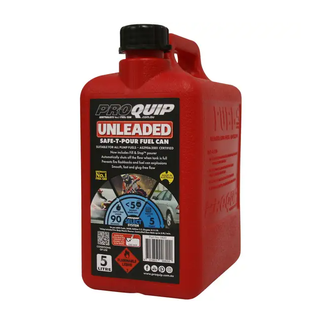 Pro Quip Fuel Can Unleaded Safe-T-Pour 5L 0820
