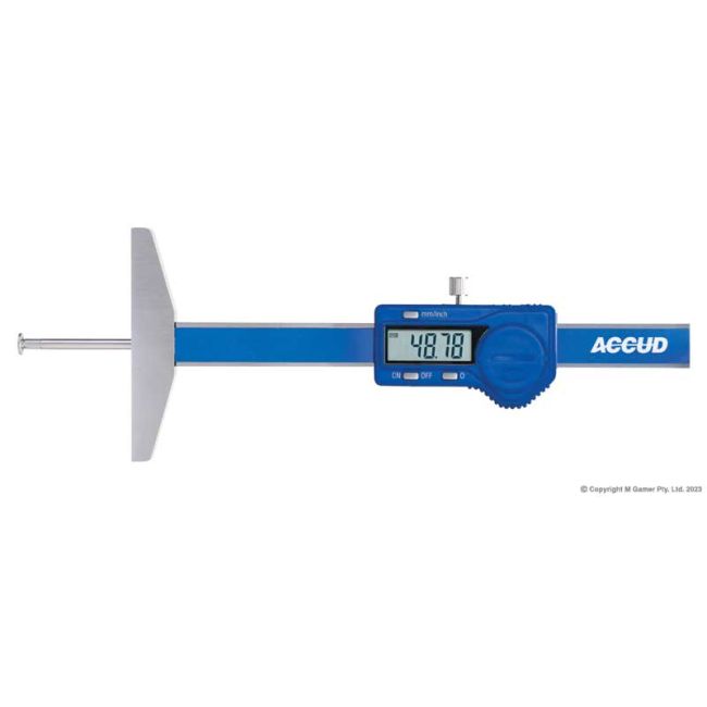 Accud 150mm Digital Depth Caliper With Round Depth Bar AC-193-006-11